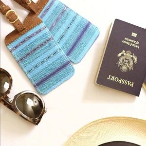 The Little Market | Malibu Leather/Woven Luggage Tag 🏝